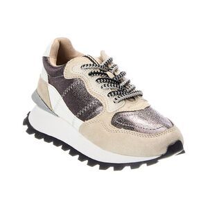 Shushop Phoebe Leather-Trim Sneaker, Brown